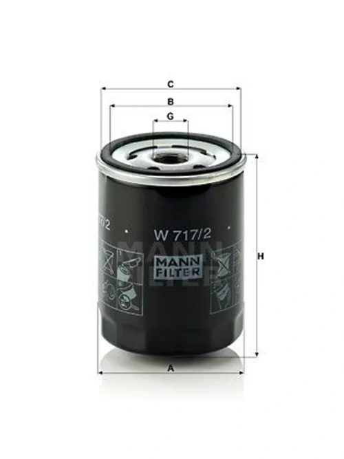 Маслен филтър MANN-FILTER W 717/2